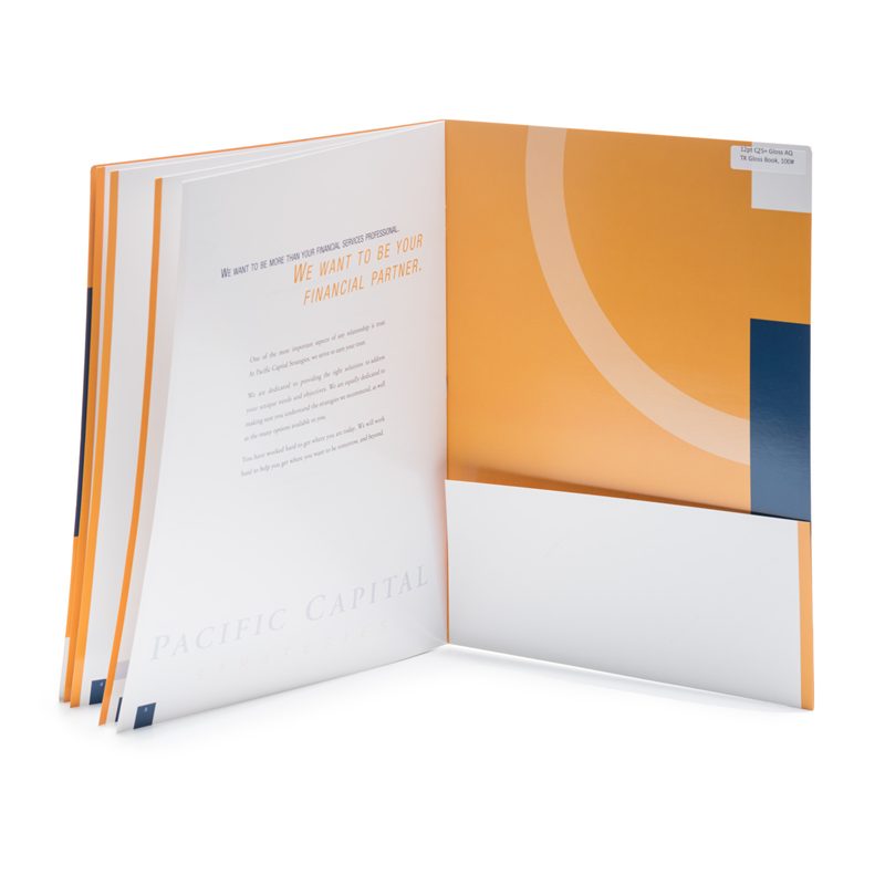 Professional presentation folders with inserts